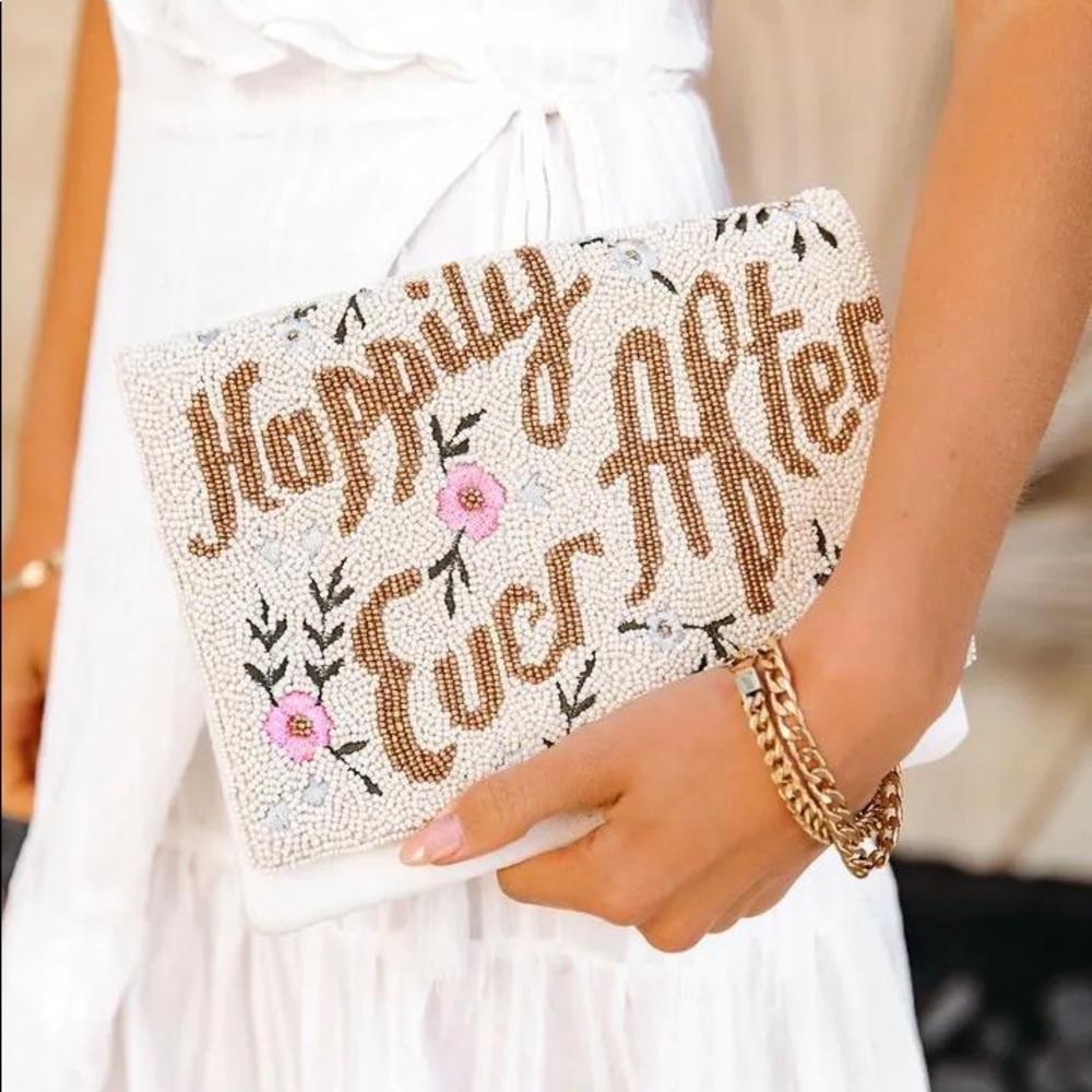 HAPPILY EVER AFTER Handmade VICI beaded clutch